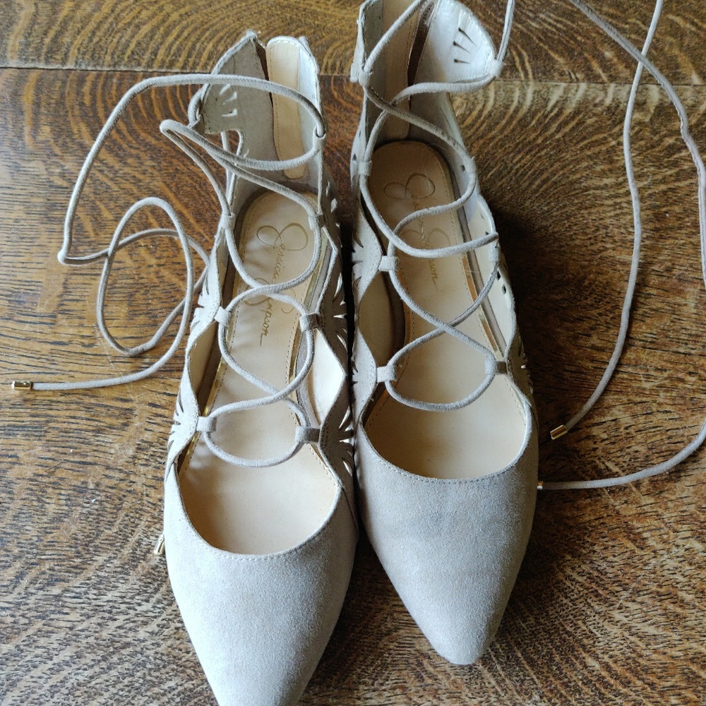 Jessica Simpson Leg Wrap Flats